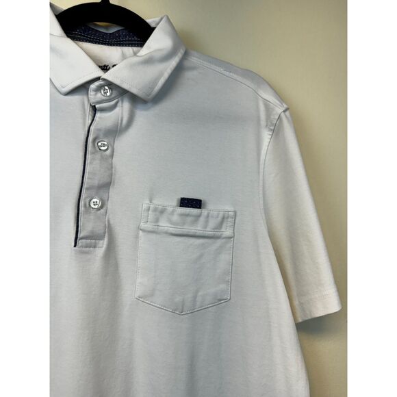 Bundle of 2 VISCONTI BLACK Blue and White Polos, Both Sz M - Picture 10 of 15